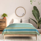Cottage Stripes Eclectic Pattern in Green and Blue Comforter Gallery Image 3