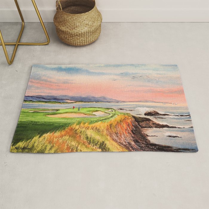 Pebble Beach Golf Course Hole 7 Rug Gallery Image 1