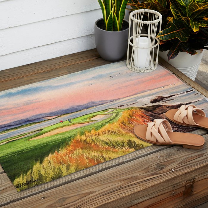 Pebble Beach Golf Course Hole 7 Outdoor Rug Gallery Image 2
