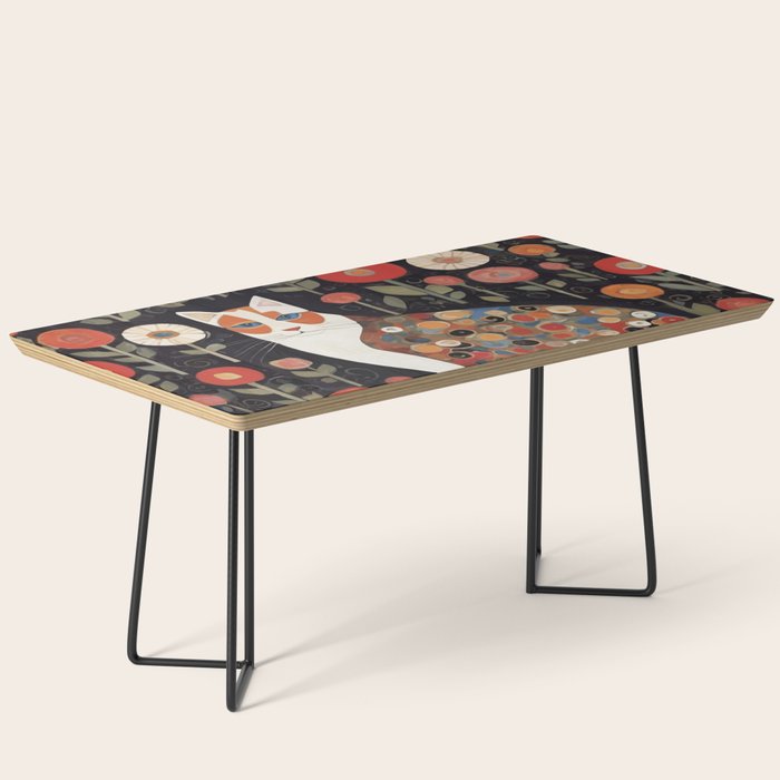 Klimt Calico Cat in a Garden of Abstract Flowers Coffee Table Gallery Image 1