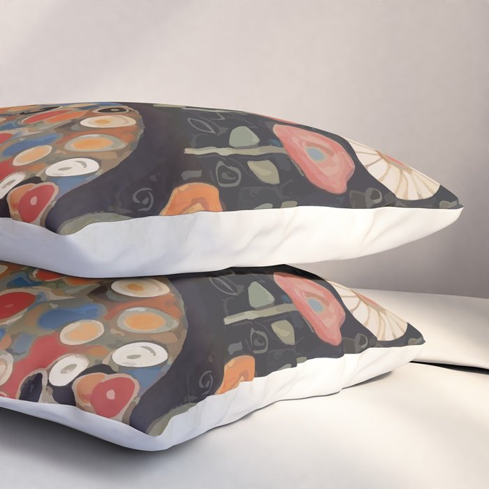 Klimt Calico Cat in a Garden of Abstract Flowers Pillow Sham Gallery Image 3