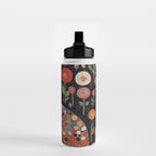 Klimt Calico Cat in a Garden of Abstract Flowers Water Bottle Gallery Image 2
