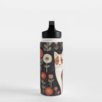 Klimt Calico Cat in a Garden of Abstract Flowers Water Bottle Gallery Image 3