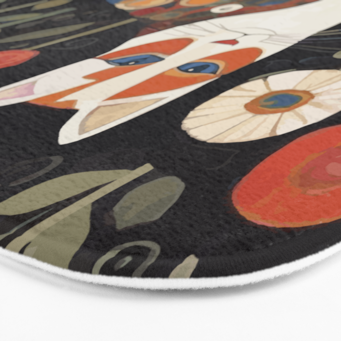 Klimt Calico Cat in a Garden of Abstract Flowers Bath Mat Gallery Image 3