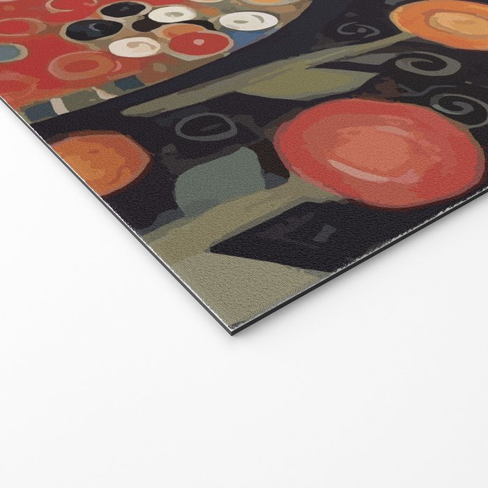 Klimt Calico Cat in a Garden of Abstract Flowers Welcome Mat Gallery Image 2