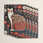 Klimt Calico Cat in a Garden of Abstract Flowers Wrapping Paper Gallery Image 3