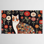 Klimt Calico Cat in a Garden of Abstract Flowers Tablecloth Gallery Image 2