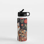 Klimt Calico Cat in a Garden of Abstract Flowers Water Bottle Gallery Image 1