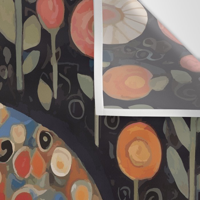 Klimt Calico Cat in a Garden of Abstract Flowers Wall Tapestry Gallery Image 3