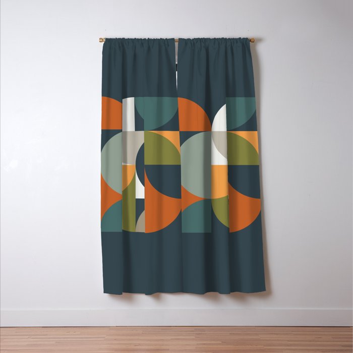 Mid Century Geometric 12/2 Window Curtain Gallery Image 3