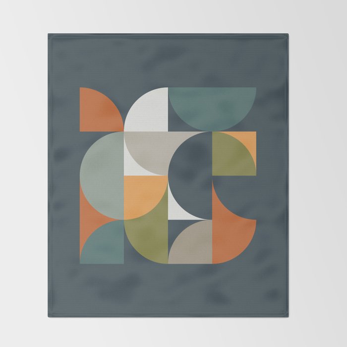 Mid Century Geometric 12/2 Throw Blanket Gallery Image 2