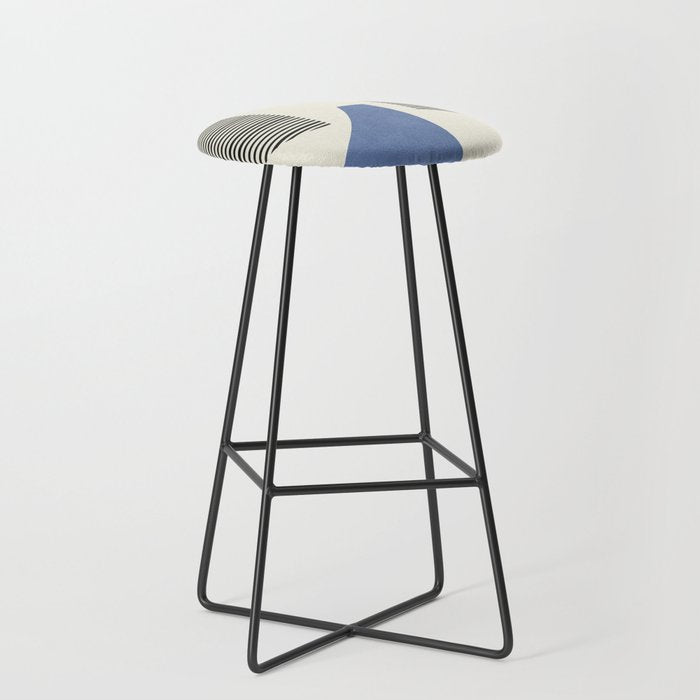 Abstract Lines Composition - 3 Colors Stool Gallery Image 1