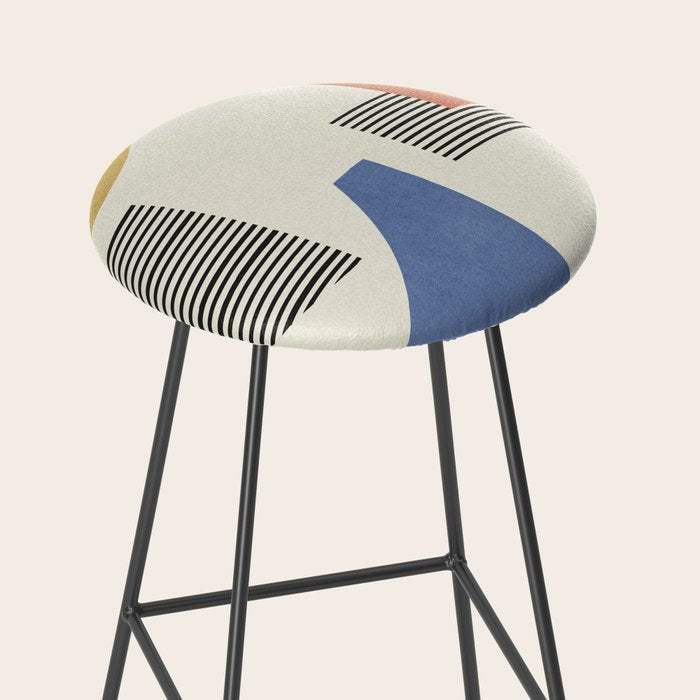 Abstract Lines Composition - 3 Colors Stool Gallery Image 2