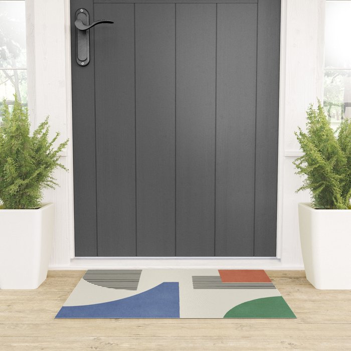 Abstract Lines Composition - 3 Colors Welcome Mat Gallery Image 3