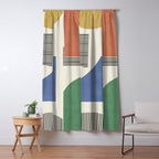 Abstract Lines Composition - 3 Colors Window Curtain Gallery Image 5