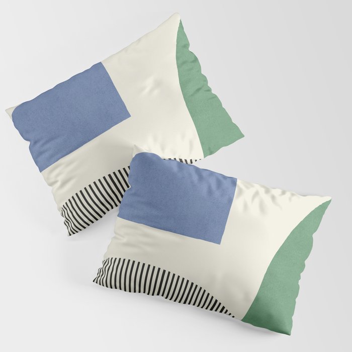 Abstract Lines Composition - 3 Colors Pillow Sham Gallery Image 1