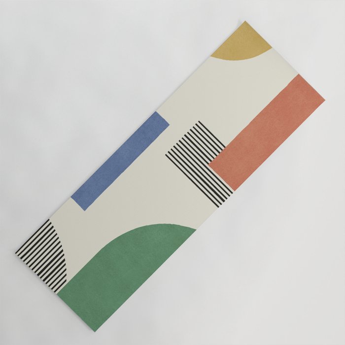 Abstract Lines Composition - 3 Colors Yoga Mat Gallery Image 1