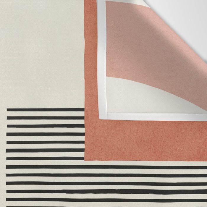 Abstract Lines Composition - 3 Colors Wall Tapestry Gallery Image 3