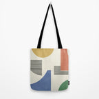 Abstract Lines Composition - 3 Colors Tote Bag Gallery Image 2