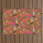 Tropical Tigers In Hot Pink Outdoor Rug Gallery Image 1
