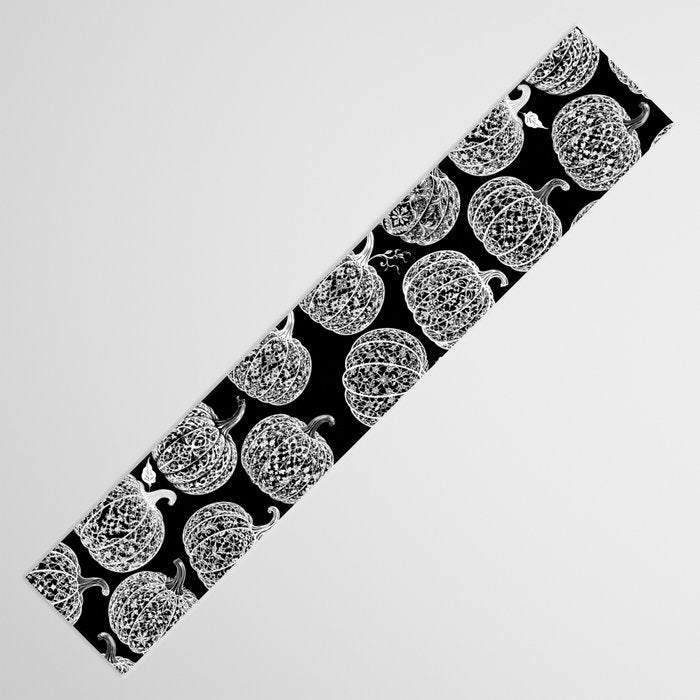 Lace Pumpkin Halloween Pattern Needle Bobbin Crochet Thread Table Runner Gallery Image 3