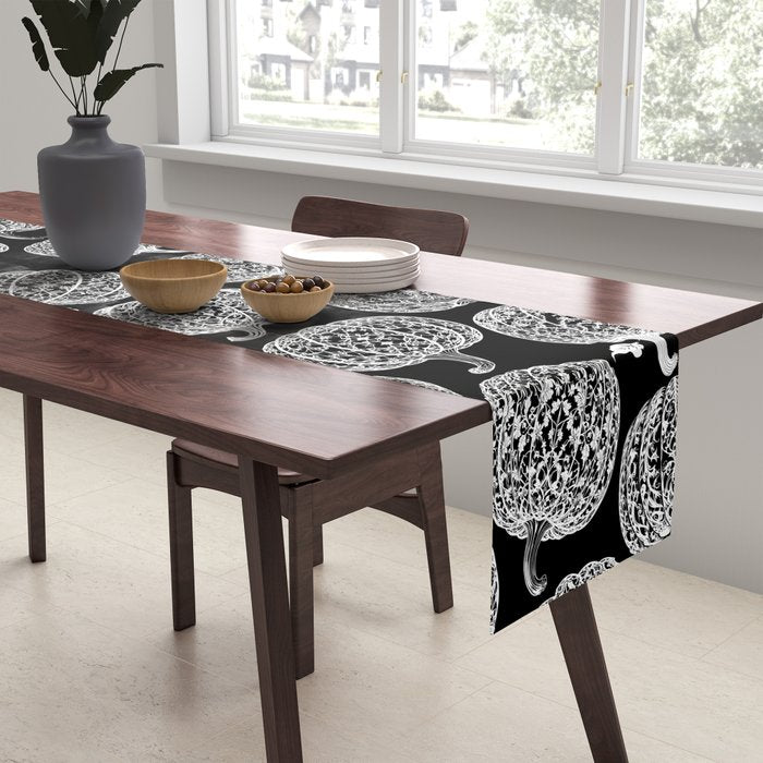 Lace Pumpkin Halloween Pattern Needle Bobbin Crochet Thread Table Runner Gallery Image 2