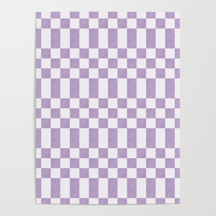 Lilac and white checkered Poster Gallery Image 4