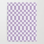 Lilac and white checkered Poster Gallery Image 4