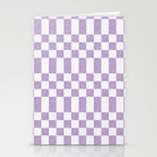 Lilac and white checkered Stationery Card Gallery Image 2