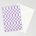 Lilac and white checkered Stationery Card Gallery Image 2