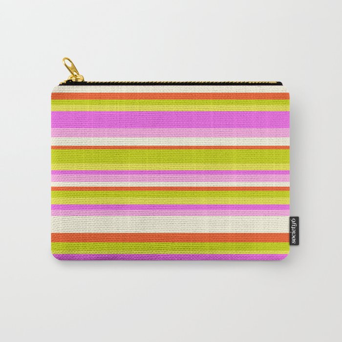 Classic Stripes XVIII - Y2K Pink and Green Carry All Pouch Gallery Image 1