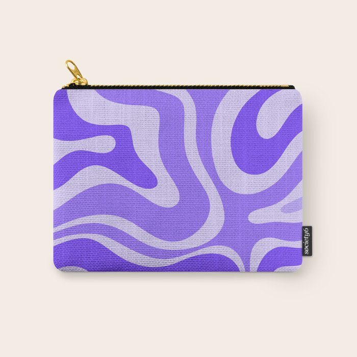Liquid Swirl Abstract Pattern in Bright Lavender Purple Carry All Pouch Gallery Image 1