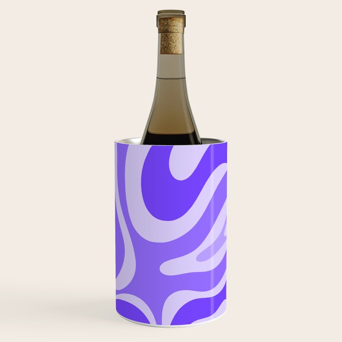 Liquid Swirl Abstract Pattern in Bright Lavender Purple Wine Chiller Gallery Image 3
