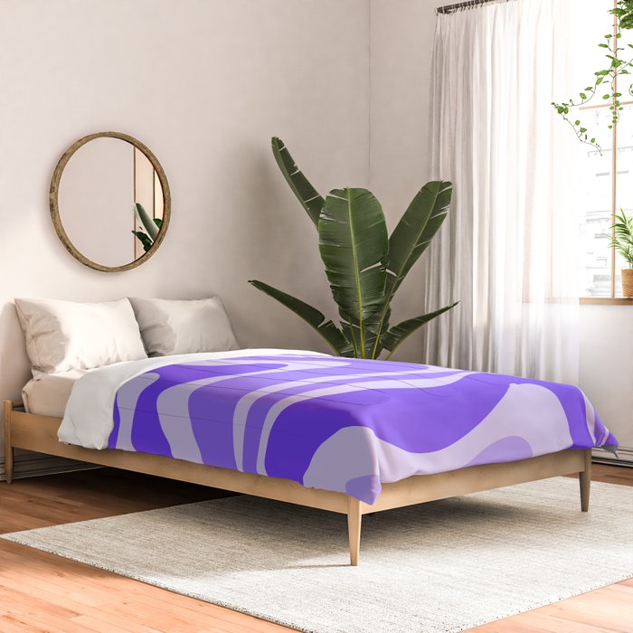 Liquid Swirl Abstract Pattern in Bright Lavender Purple Comforter Gallery Image 2