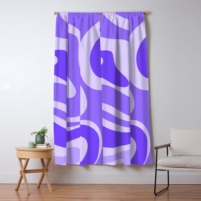Liquid Swirl Abstract Pattern in Bright Lavender Purple Window Curtain Gallery Image 5