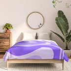 Liquid Swirl Abstract Pattern in Bright Lavender Purple Comforter Gallery Image 3
