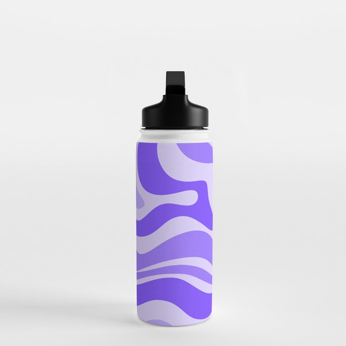 Liquid Swirl Abstract Pattern in Bright Lavender Purple Water Bottle Gallery Image 3