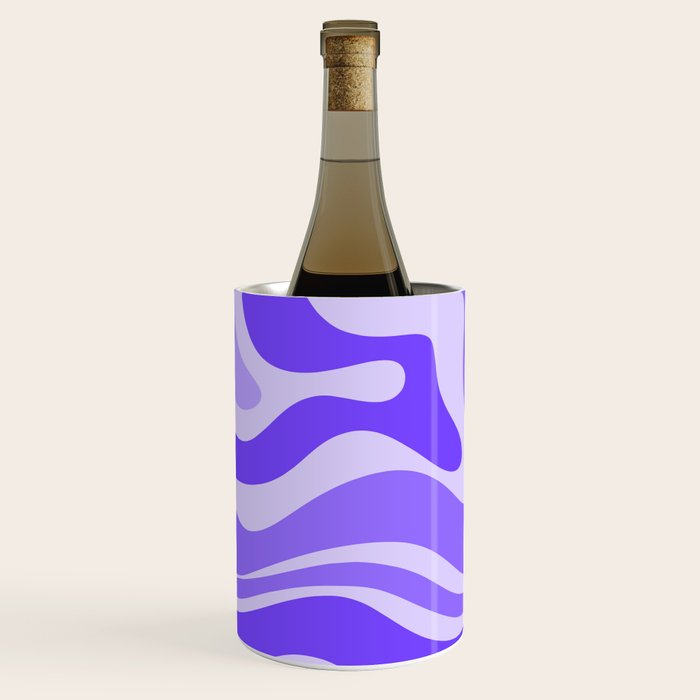 Liquid Swirl Abstract Pattern in Bright Lavender Purple Wine Chiller Gallery Image 2