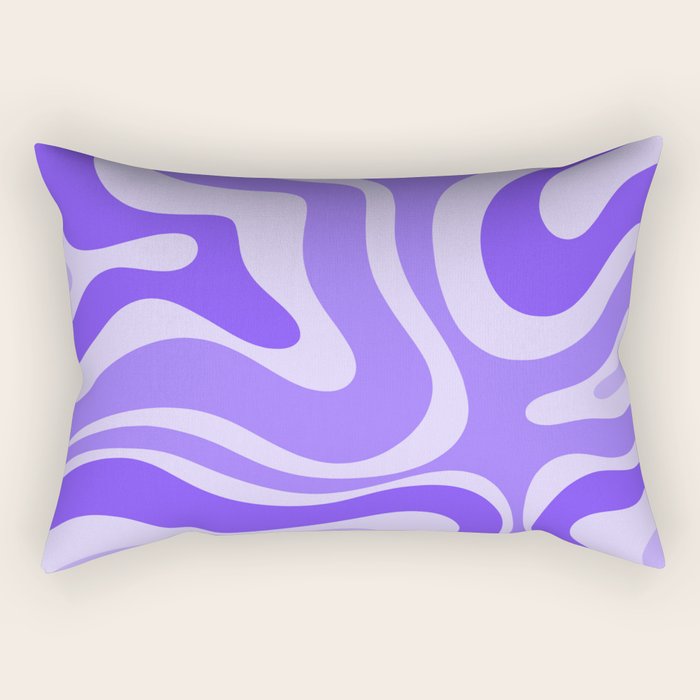 Liquid Swirl Abstract Pattern in Bright Lavender Purple Rectangular Pillow Gallery Image 2