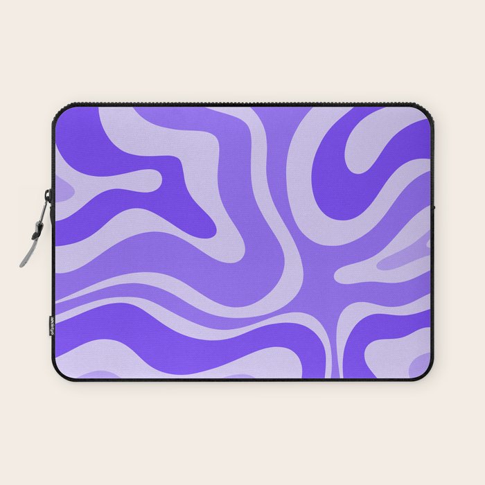 Liquid Swirl Abstract Pattern in Bright Lavender Purple Laptop Sleeve Gallery Image 1