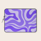 Liquid Swirl Abstract Pattern in Bright Lavender Purple Laptop Sleeve Gallery Image 1
