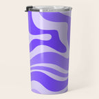 Liquid Swirl Abstract Pattern in Bright Lavender Purple Travel Mug Gallery Image 3