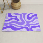 Liquid Swirl Abstract Pattern in Bright Lavender Purple Rug Gallery Image 1
