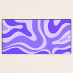 Liquid Swirl Abstract Pattern in Bright Lavender Purple Desk Mat Gallery Image 3