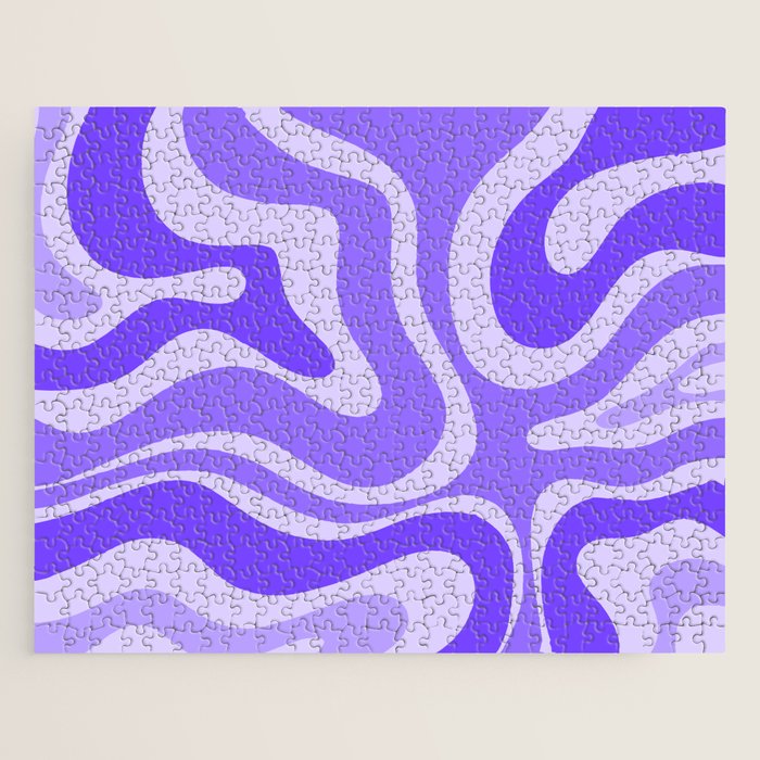 Liquid Swirl Abstract Pattern in Bright Lavender Purple Jigsaw Puzzle Gallery Image 1