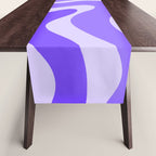 Liquid Swirl Abstract Pattern in Bright Lavender Purple Table Runner Gallery Image 1