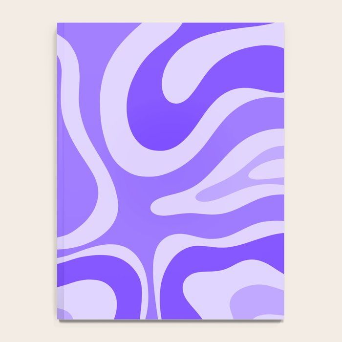 Liquid Swirl Abstract Pattern in Bright Lavender Purple Notebook Gallery Image 4