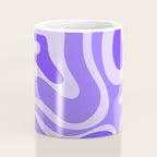 Liquid Swirl Abstract Pattern in Bright Lavender Purple Coffee Mug Gallery Image 4
