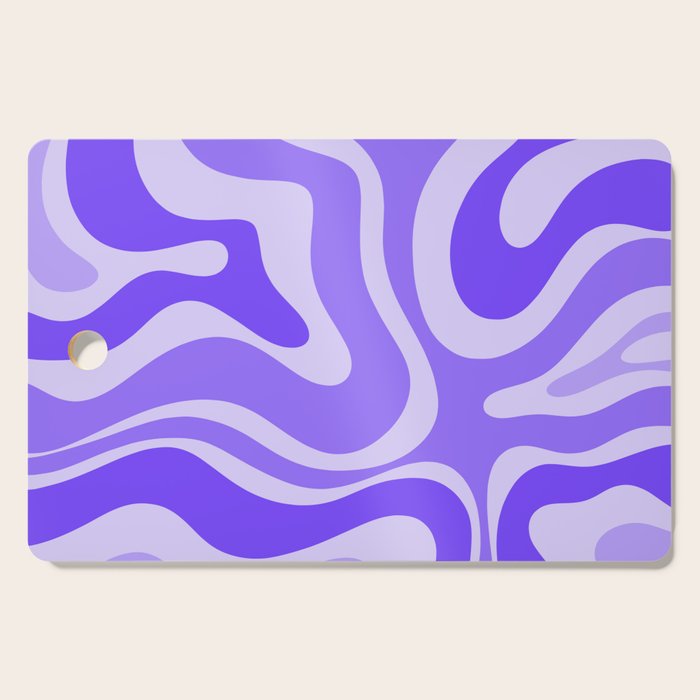 Liquid Swirl Abstract Pattern in Bright Lavender Purple Cutting Board Gallery Image 1