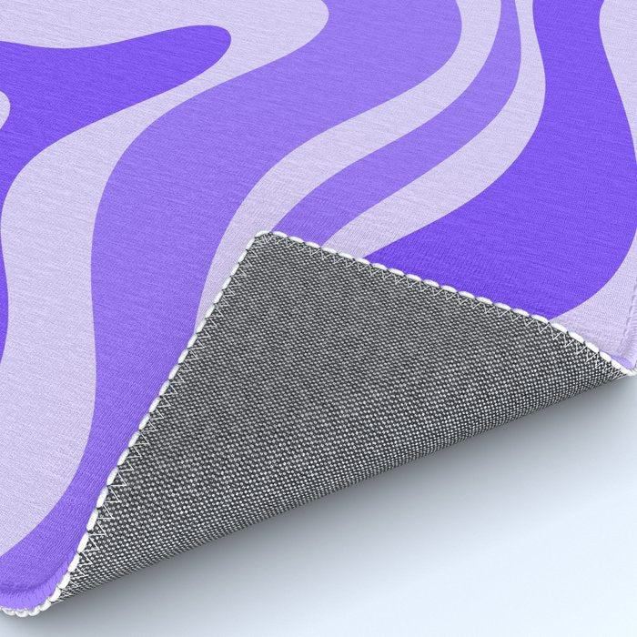 Liquid Swirl Abstract Pattern in Bright Lavender Purple Rug Gallery Image 4